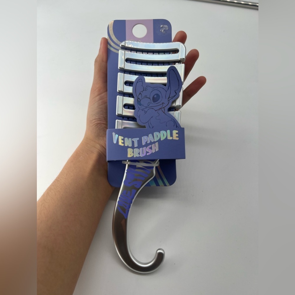Disney Stitch Vent Paddle HairBrush-NEW cute silver purple stitch brush hair